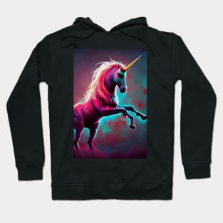 Dark Rainbow Gothic Unicorn AI created digital art by stine1 Hoodie